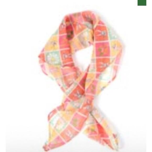 Unique Vintage x Looney Tunes Bugs Bunny Checkered Chiffon Scarf Retro New Rare! - Picture 5 of 5
